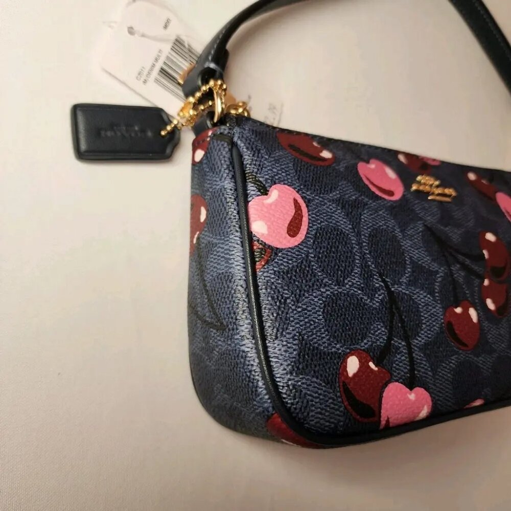 COACH Women's Bags Nolita 19 Signature Cherry Print Bag Denim - Picture 3 of 5